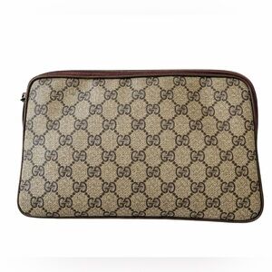 Vintage Gucci GG Supreme Canvas Cosmetic Case Pouch Clutch 9x7x2
